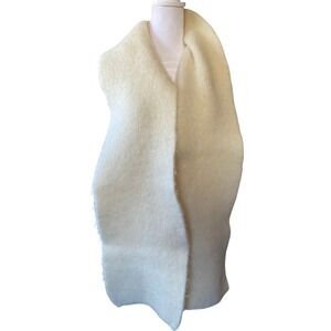 Vintage Icelandic 100% Wool Cream Scarf Winter Cozy Scandigirl Heritage Luxury